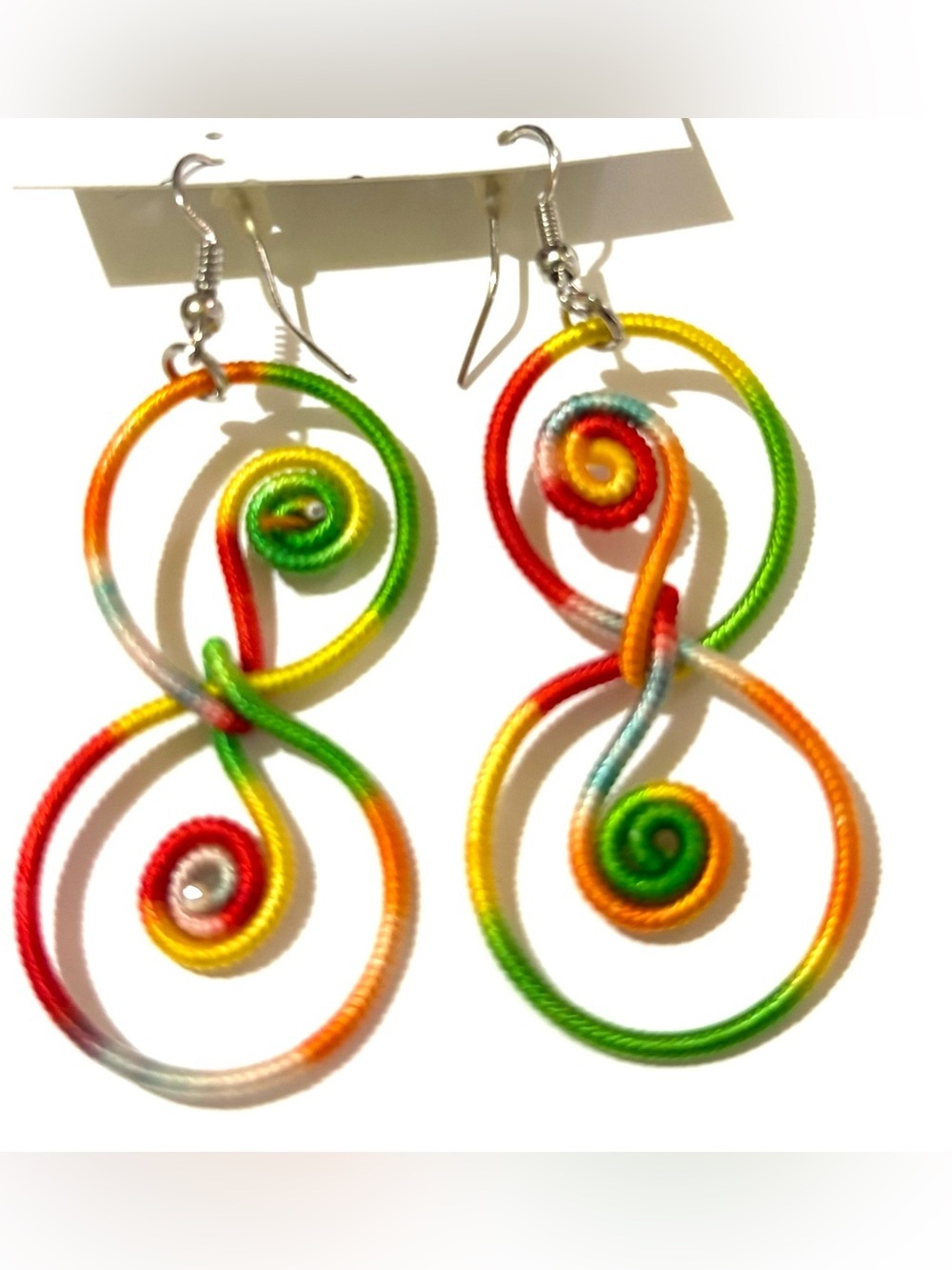 Colorful Rainbow Spiral Drop Earrings - Multicolor Women Jewelry